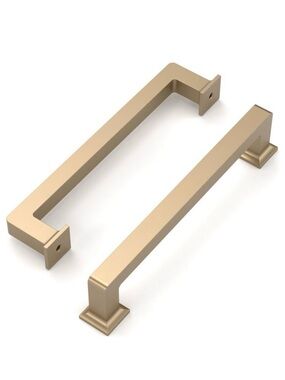 Modern Gold Cabinet Pull Handle - Sleek Rectangular Design 10 pk